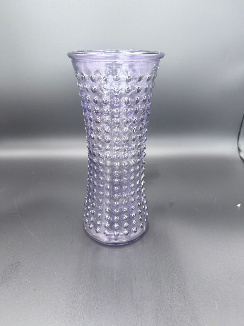 DPS Purple Lavender Hobnail Glass Florist Vase 9.75 Inch Tall Wedding Decor